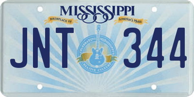 MS license plate JNT344