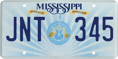 MS license plate JNT345