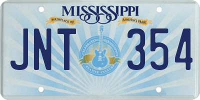 MS license plate JNT354