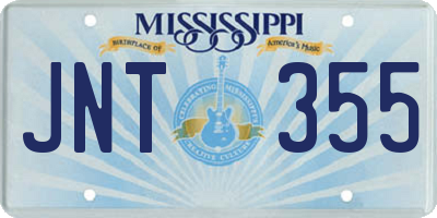 MS license plate JNT355
