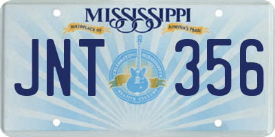MS license plate JNT356