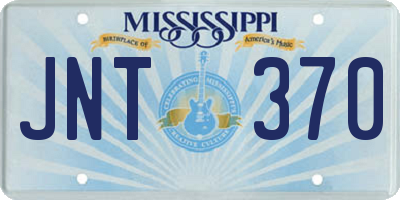 MS license plate JNT370