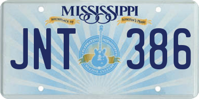 MS license plate JNT386