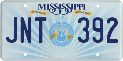 MS license plate JNT392