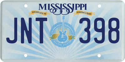 MS license plate JNT398