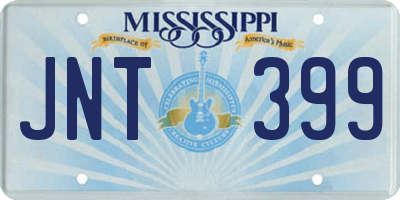 MS license plate JNT399