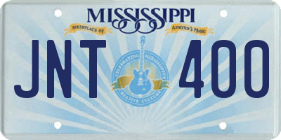 MS license plate JNT400