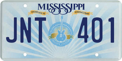 MS license plate JNT401