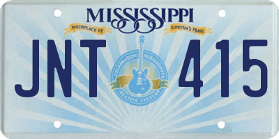 MS license plate JNT415
