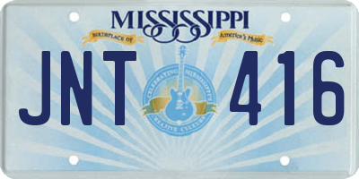 MS license plate JNT416