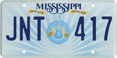 MS license plate JNT417