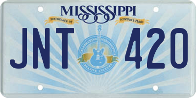 MS license plate JNT420