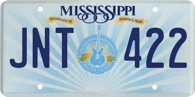 MS license plate JNT422
