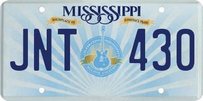 MS license plate JNT430