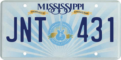 MS license plate JNT431