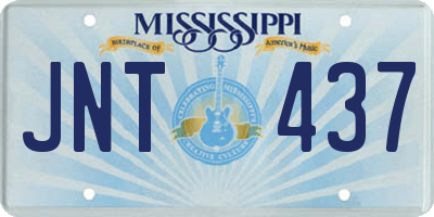 MS license plate JNT437