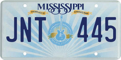 MS license plate JNT445