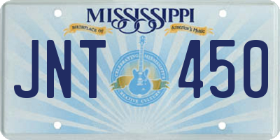 MS license plate JNT450