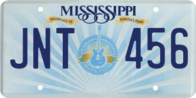 MS license plate JNT456