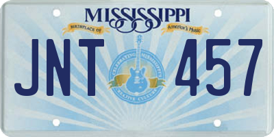 MS license plate JNT457