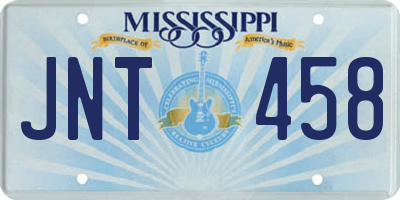 MS license plate JNT458