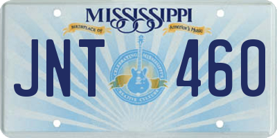 MS license plate JNT460