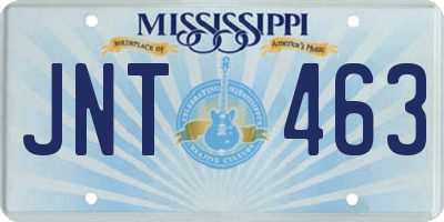 MS license plate JNT463
