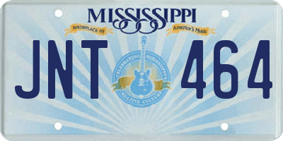 MS license plate JNT464