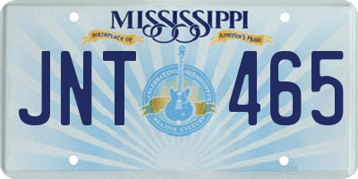 MS license plate JNT465