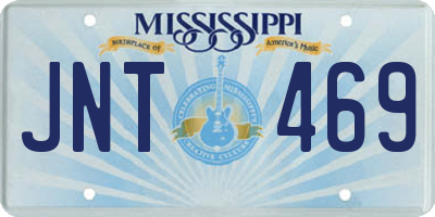 MS license plate JNT469