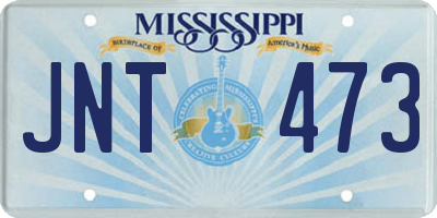 MS license plate JNT473