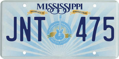 MS license plate JNT475