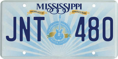 MS license plate JNT480