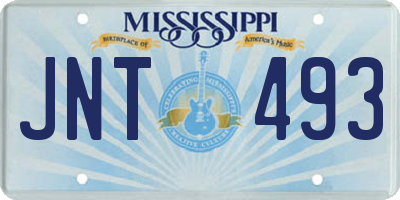 MS license plate JNT493