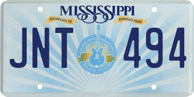 MS license plate JNT494