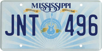 MS license plate JNT496