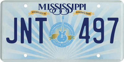 MS license plate JNT497