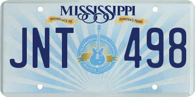 MS license plate JNT498