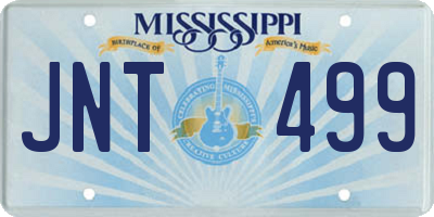 MS license plate JNT499