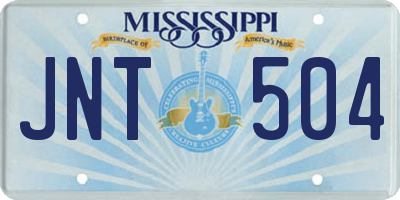 MS license plate JNT504