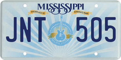 MS license plate JNT505