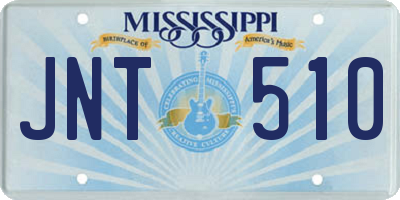 MS license plate JNT510