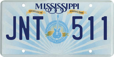 MS license plate JNT511