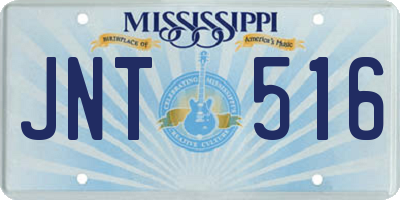 MS license plate JNT516