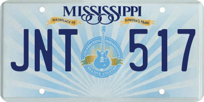 MS license plate JNT517