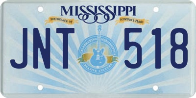 MS license plate JNT518
