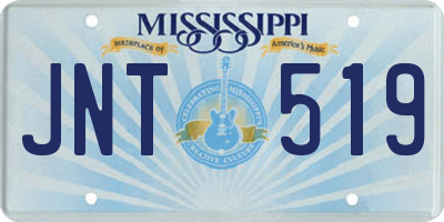 MS license plate JNT519