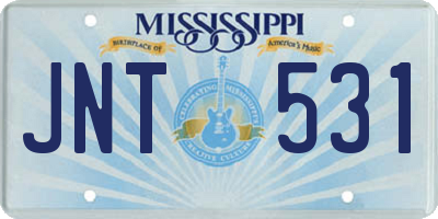 MS license plate JNT531