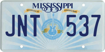 MS license plate JNT537