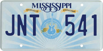 MS license plate JNT541